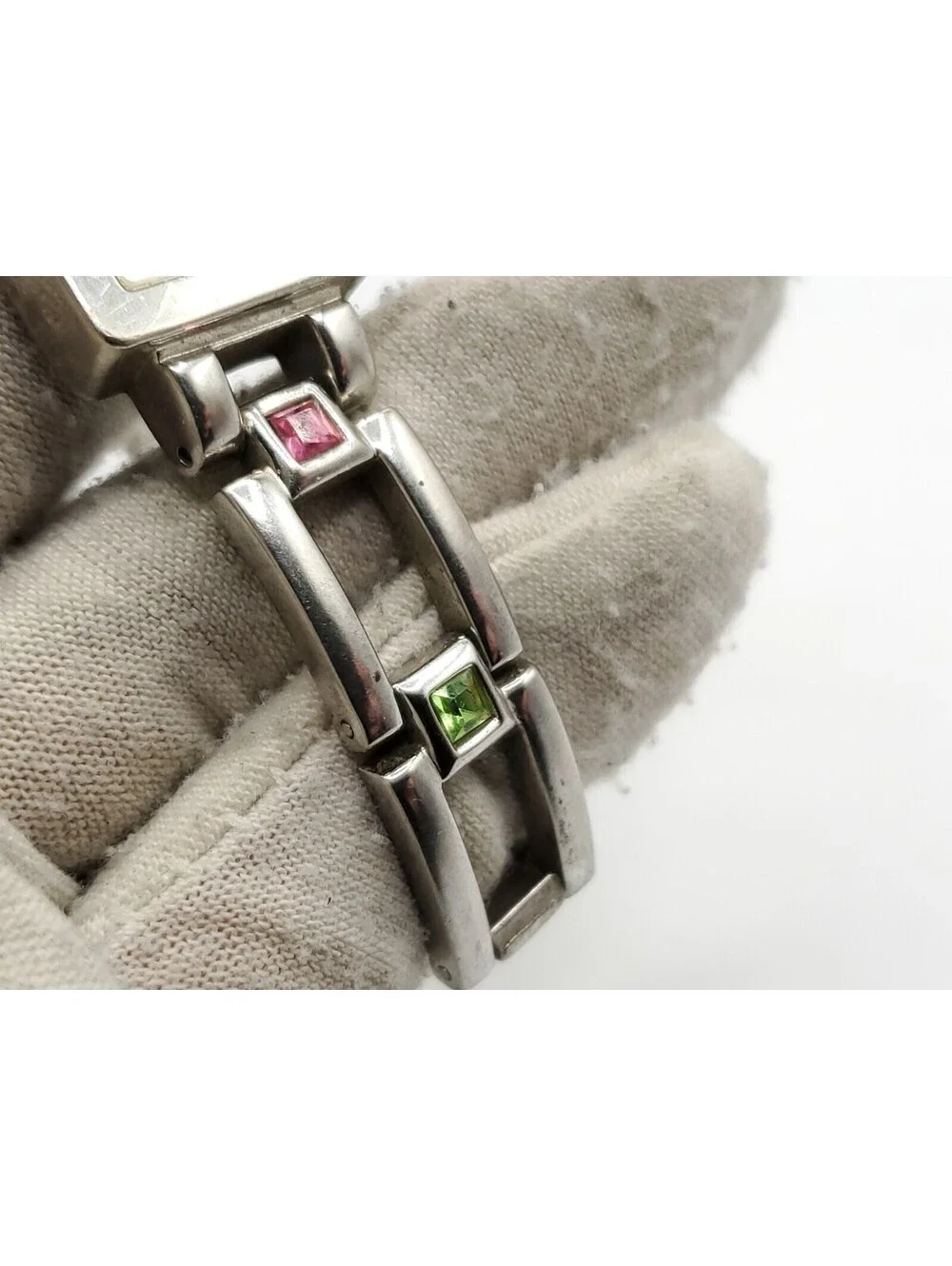 Gloria Vanderbilt Quartz Watch Womens New Battery Silver Tone Square 19mm